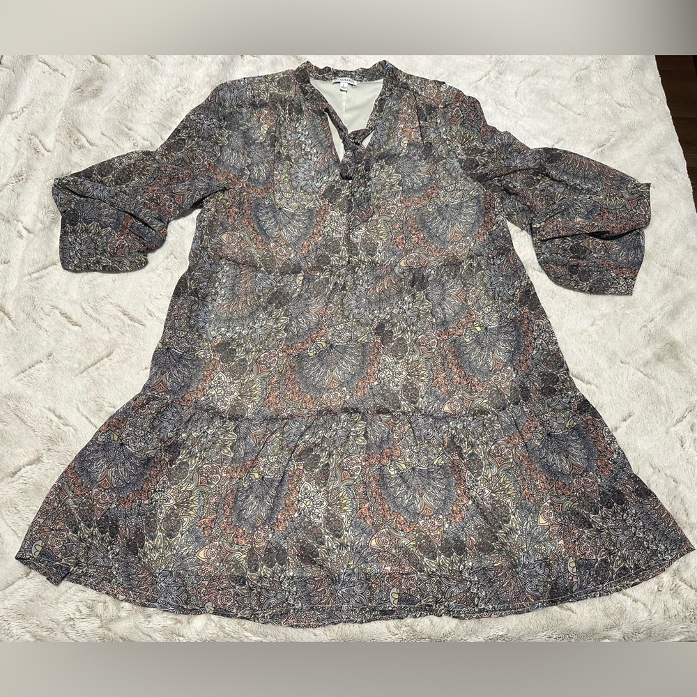 Luxology Multicolor Bow Tie Floral Tiered Dress - Picture 2 of 8